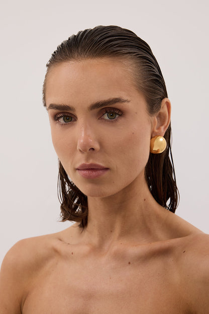 ANNA ROSSI DOMED GOLD EARRING