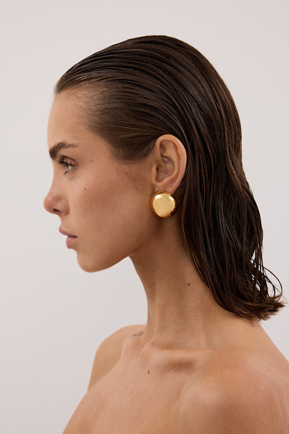 ANNA ROSSI DOMED GOLD EARRING