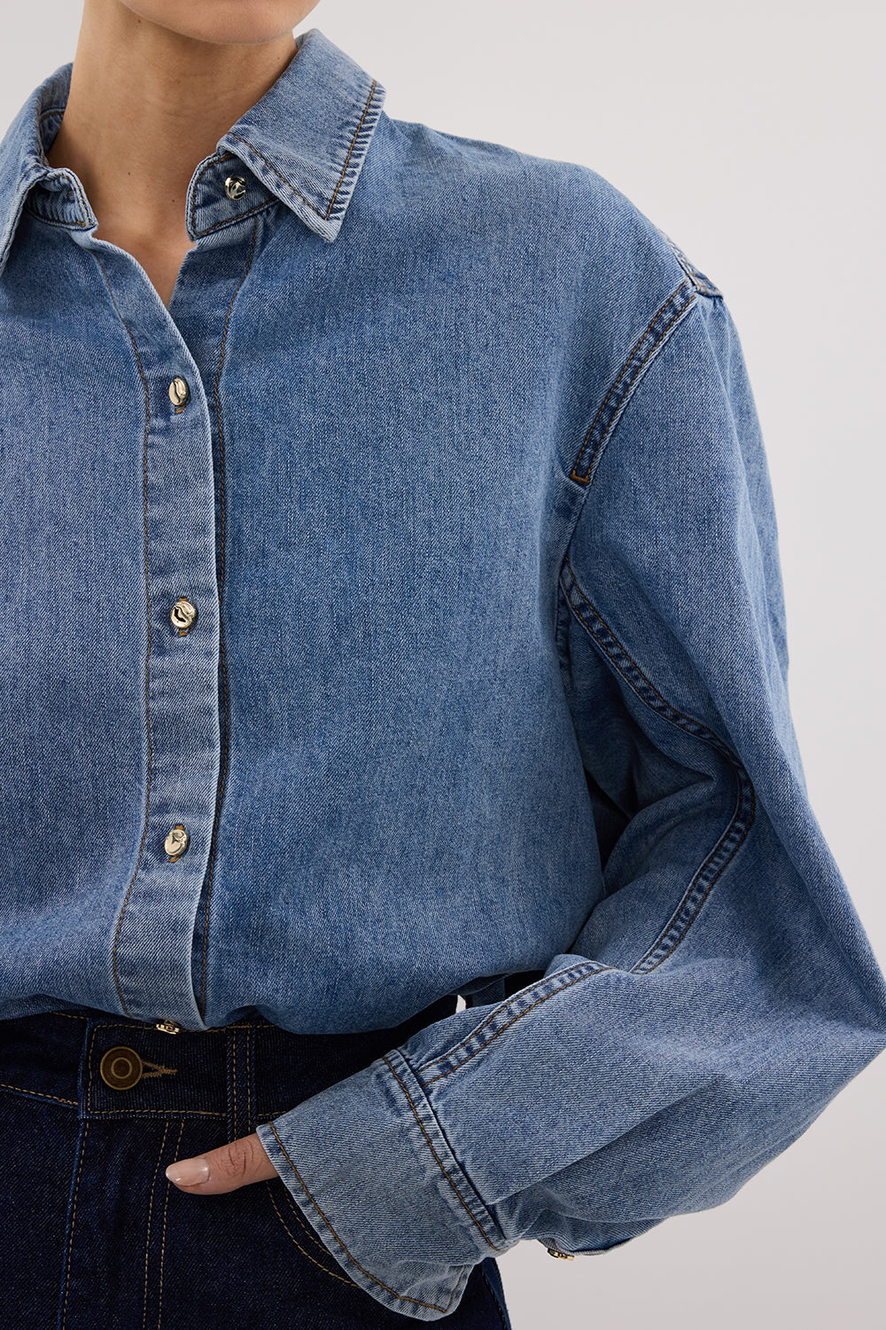 AMARA LIGHT BLUE DENIM SHIRT