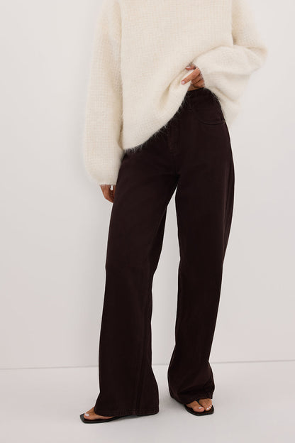 REAGAN 2.0 BURNT CHOC TALL SLOUCHY JEAN