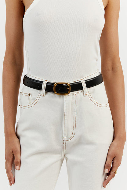 BRADFORD BLACK LEATHER BELT