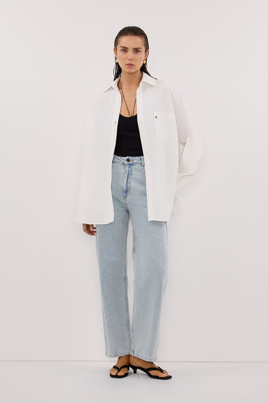 RHEA WHITE OVERSIZED COTTON SHIRT