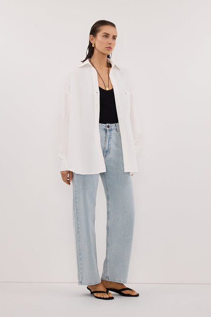 RHEA WHITE OVERSIZED COTTON SHIRT