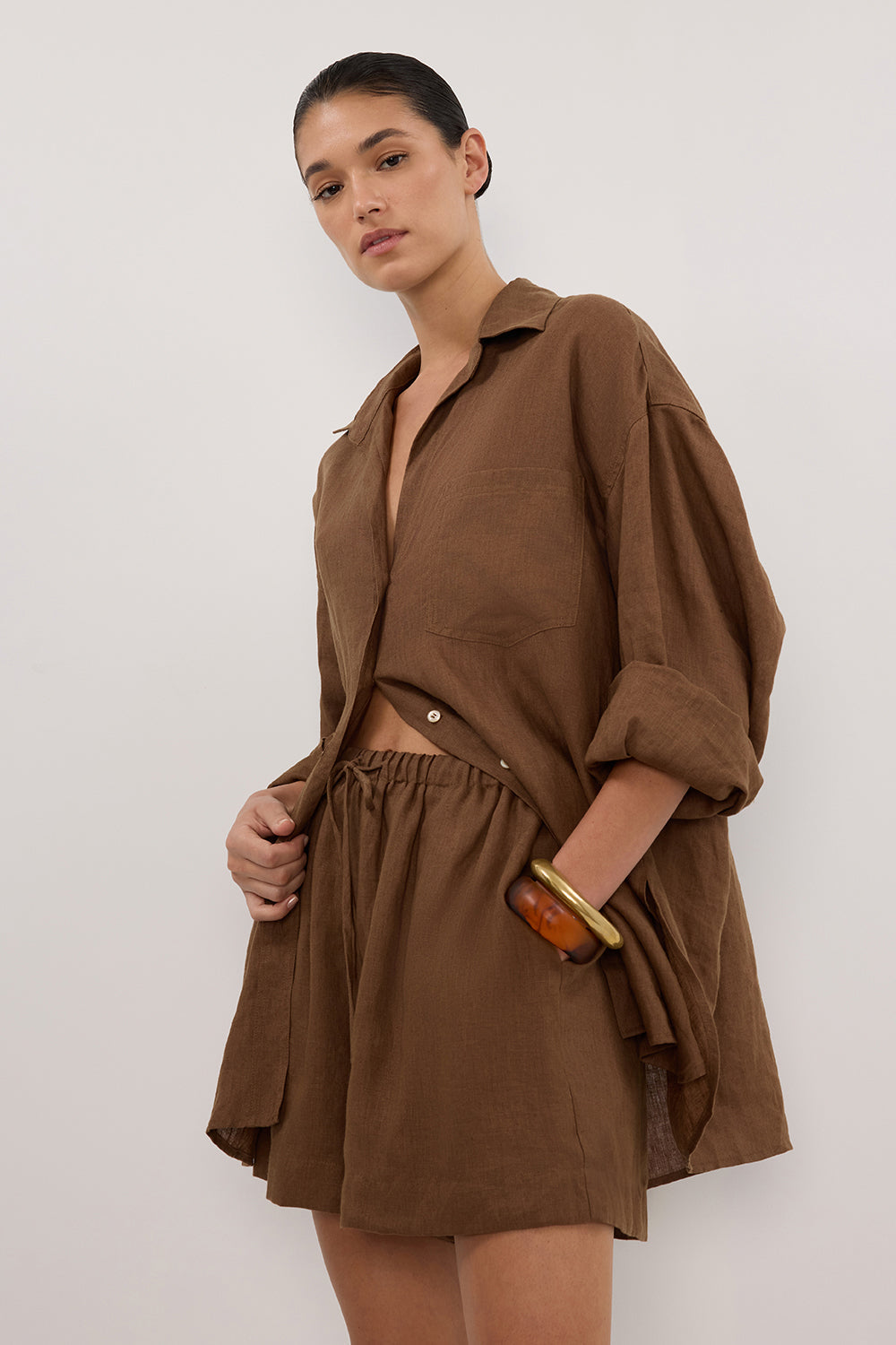 LUNE FONDANT OVERSIZED LINEN SHIRT