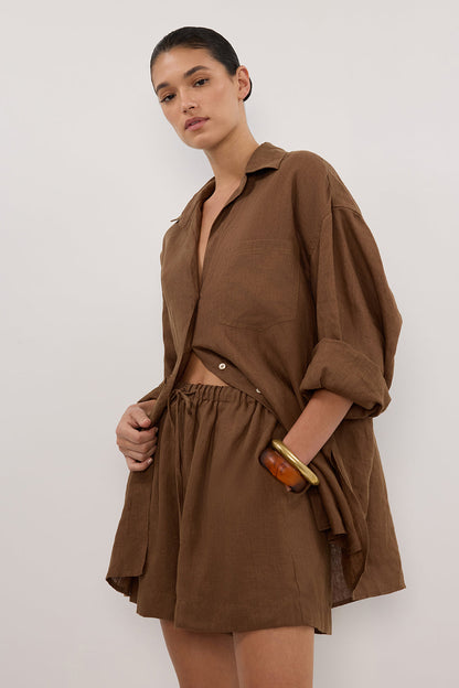 LUNE FONDANT OVERSIZED LINEN SHIRT