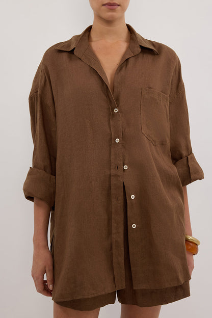 LUNE FONDANT OVERSIZED LINEN SHIRT