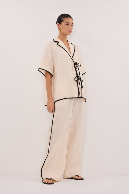 VON CREAM LINEN SHIRT