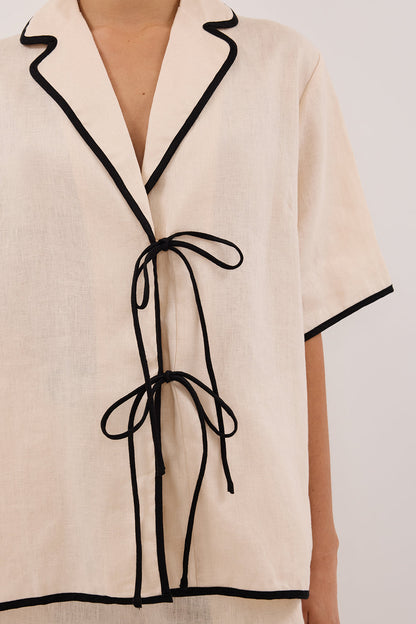 VON CREAM LINEN SHIRT