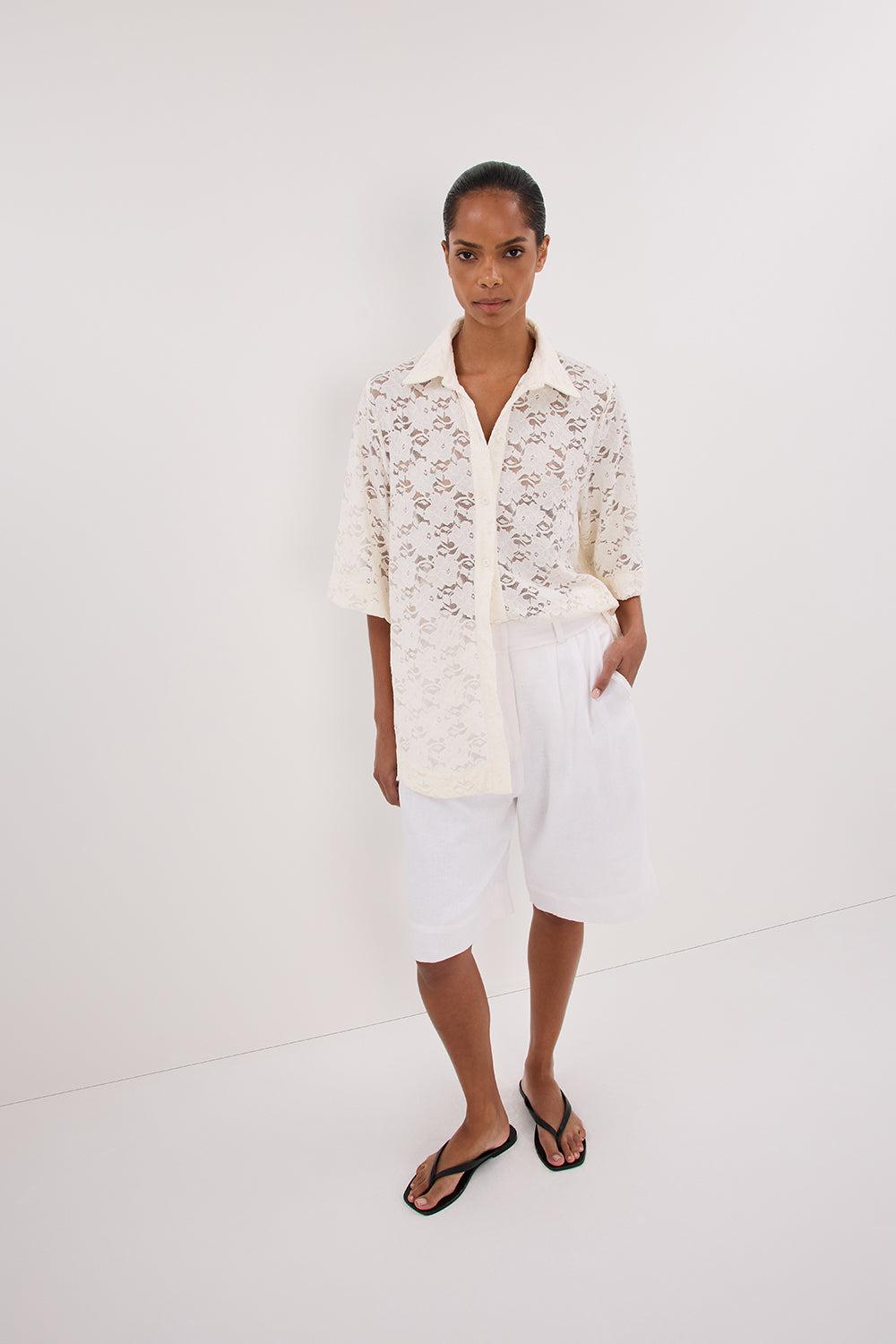 LOULA WHITE LACE SHIRT