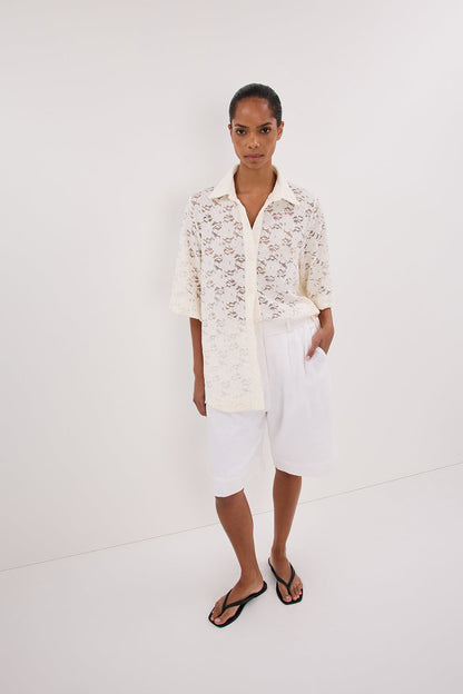 LOULA WHITE LACE SHIRT