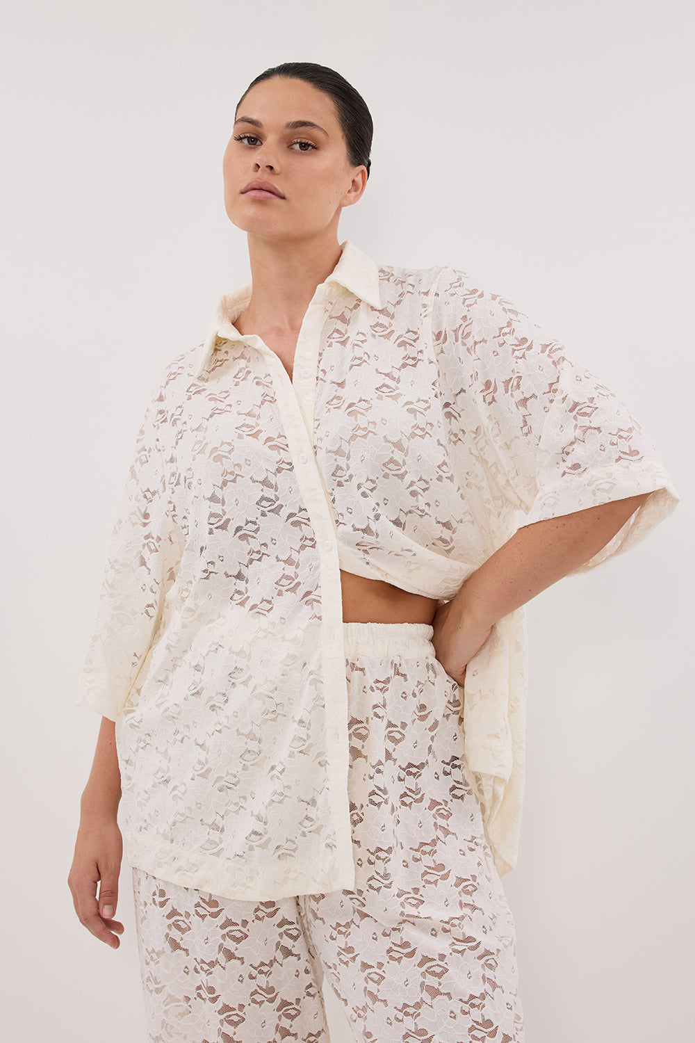 LOULA WHITE LACE SHIRT