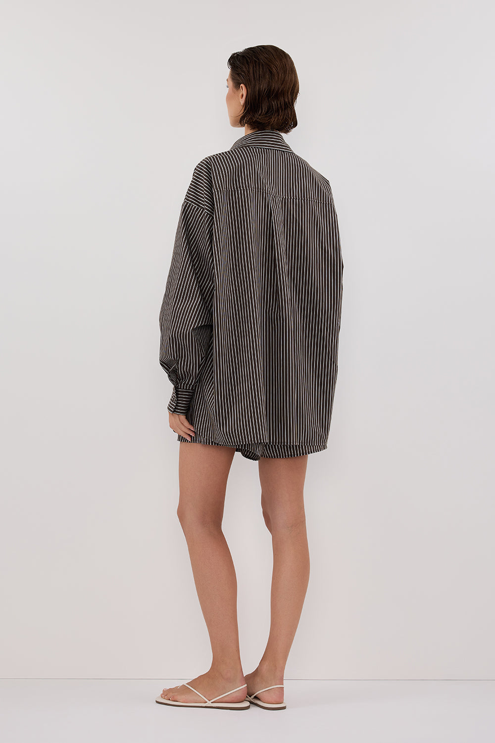 PALMA BITTER CHOC OVERSIZED SILK BLEND SHIRT