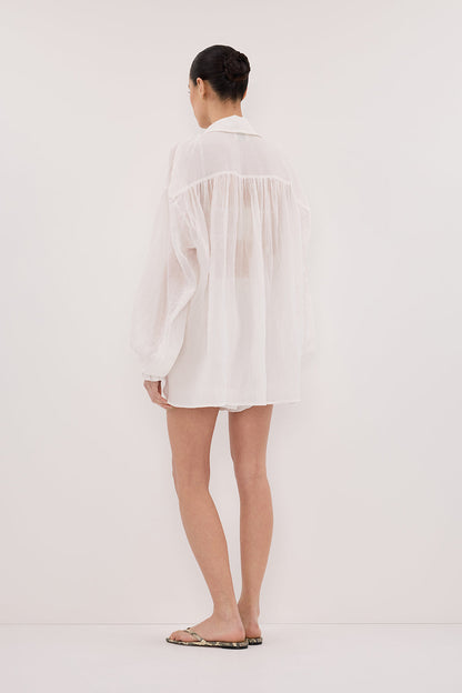 MILLER WHITE RAMIE LONG SLEEVE SHIRT