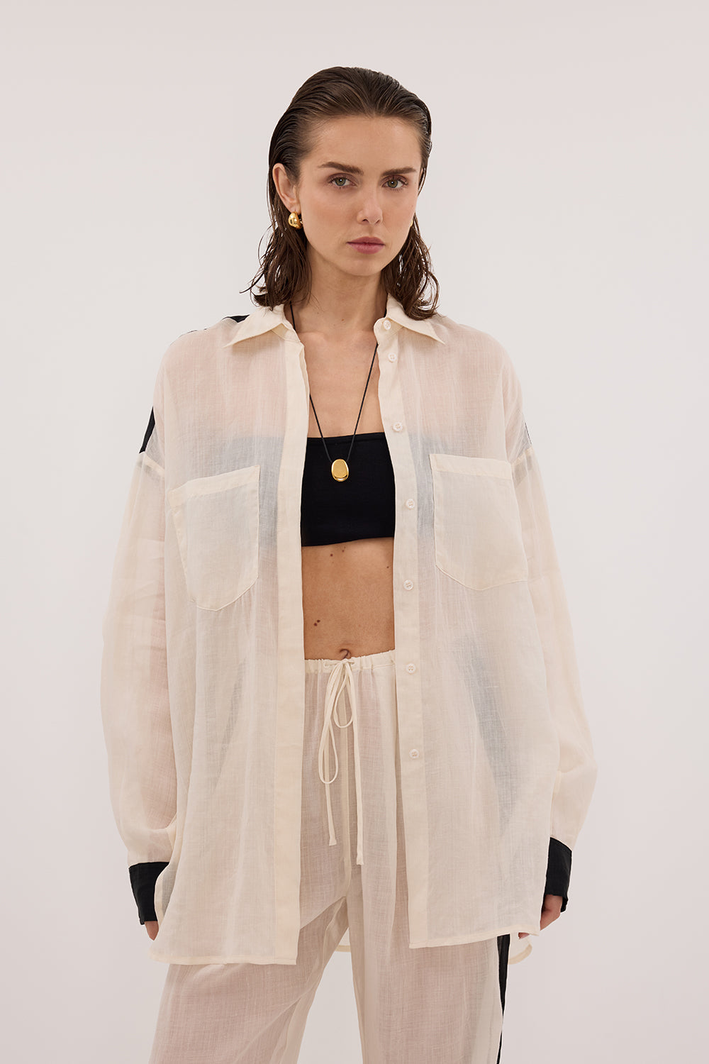 VIVIANNA SANDSTONE RAMIE SHIRT