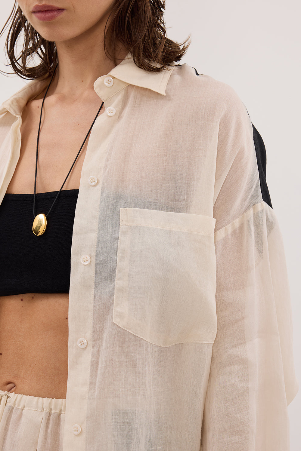 VIVIANNA SANDSTONE RAMIE SHIRT