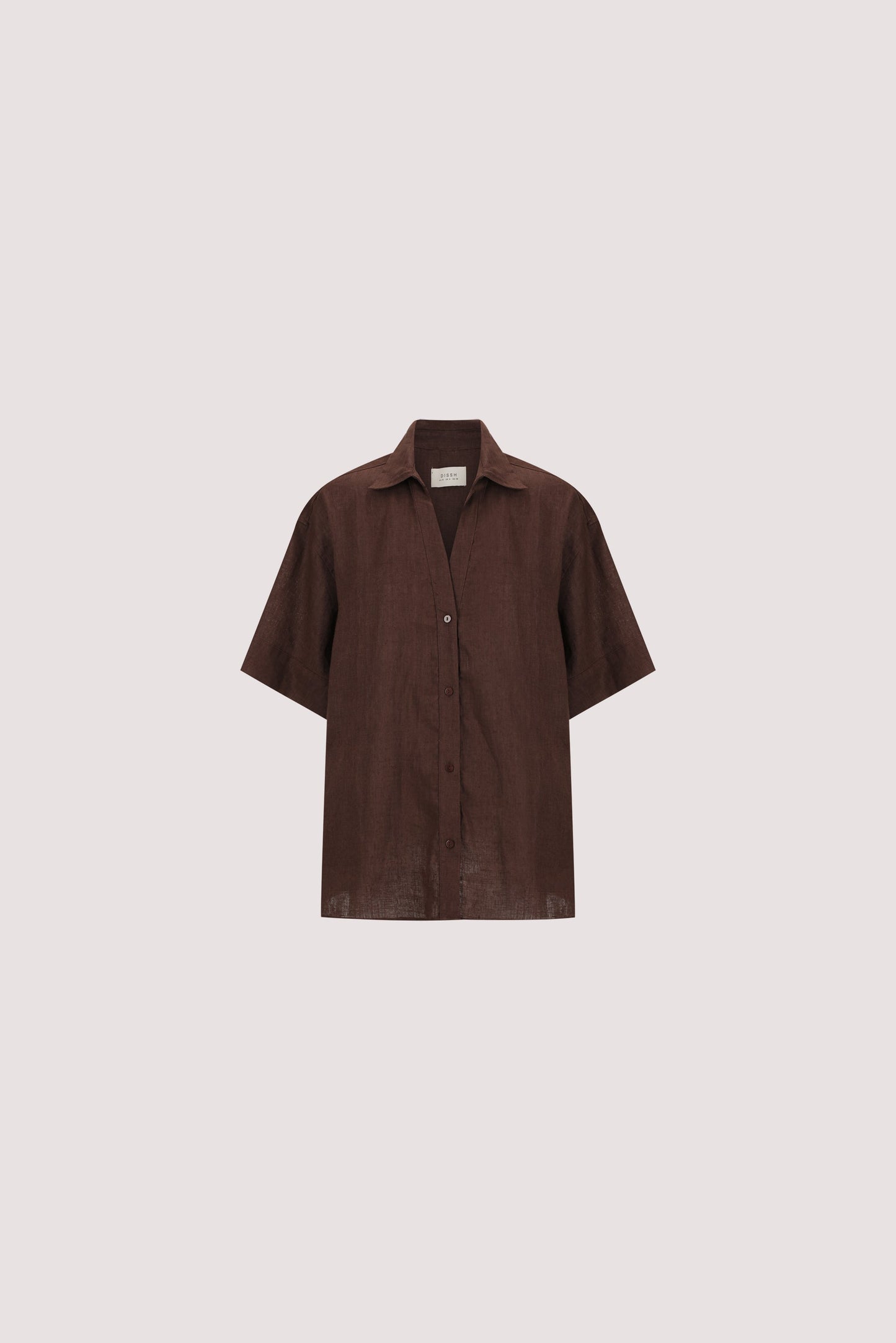 HELENA COCOA SHORT SLEEVE LINEN SHIRT