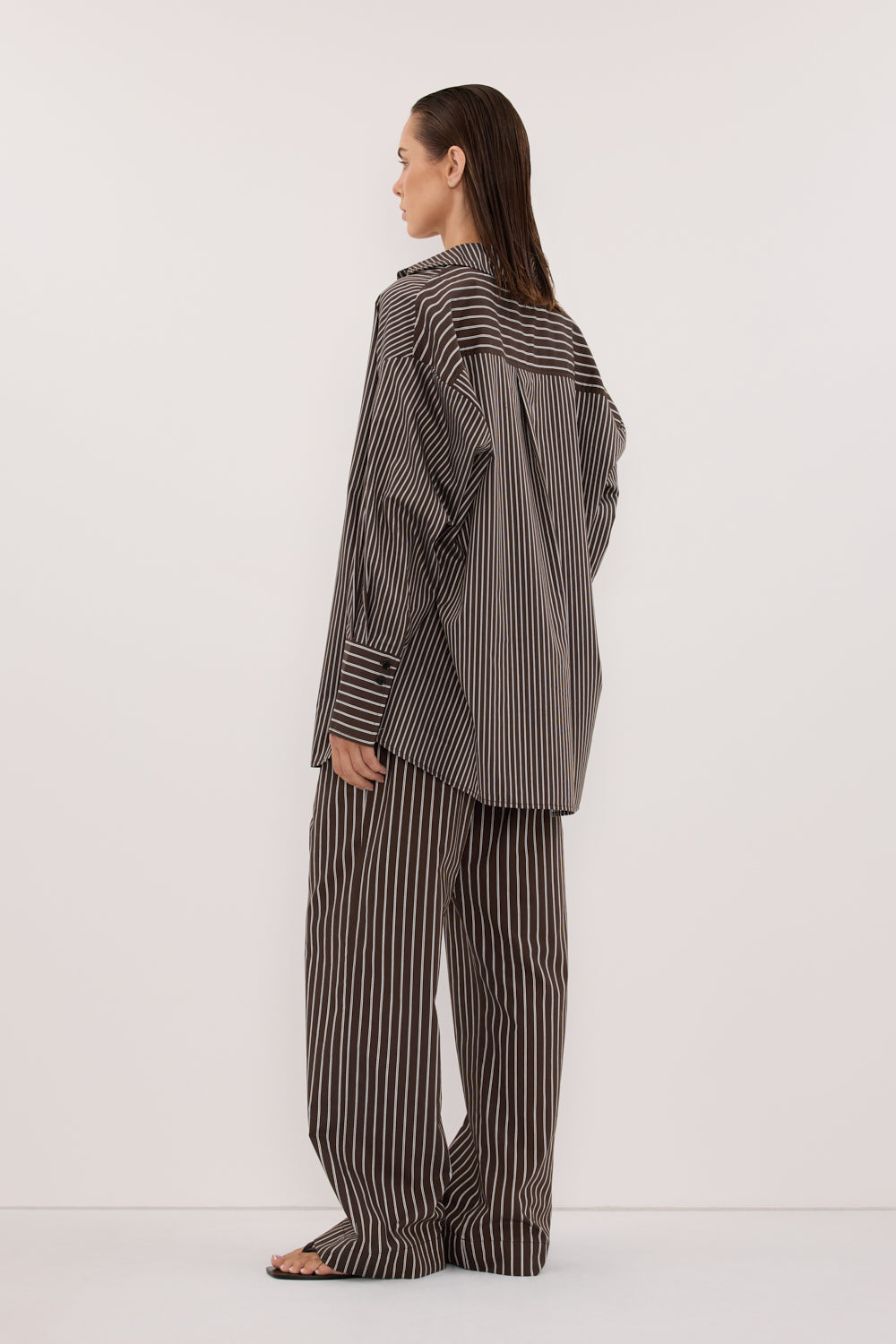 SABLE OVERSIZED BITTER CHOC SILK BLEND SHIRT