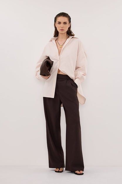 RAQUEL POWDER LONG SLEEVE COTTON POPLIN SHIRT