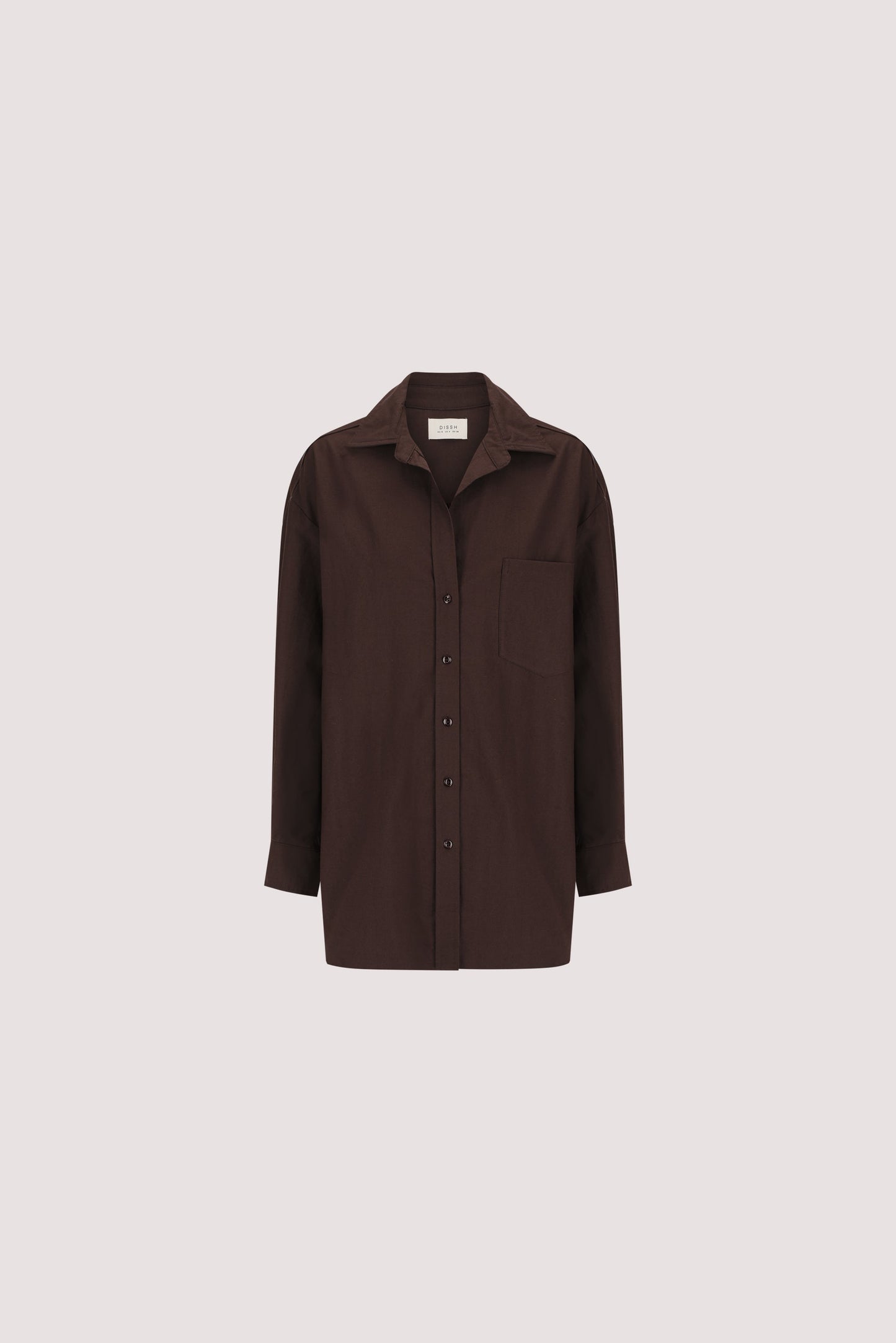 RHEA 2.0 BURNT CHOC OVERSIZED COTTON SHIRT