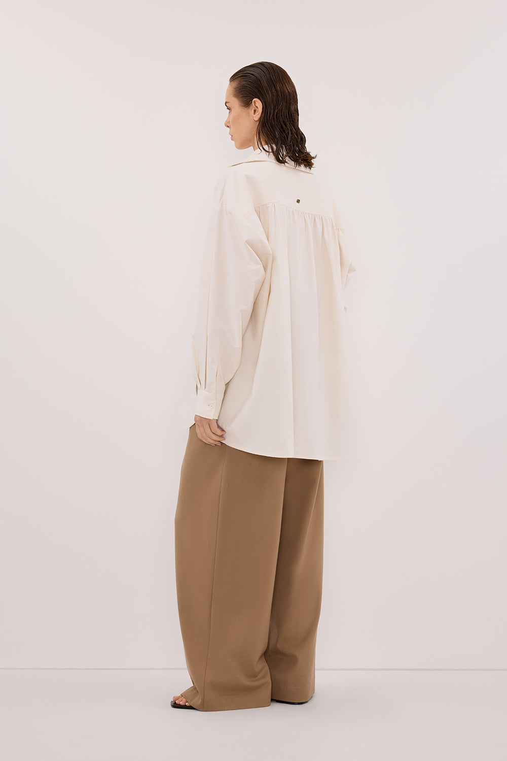 RHEA 2.0 CREAM OVERSIZED COTTON SHIRT
