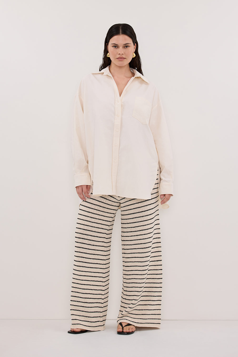 RHEA 2.0 CREAM OVERSIZED COTTON SHIRT