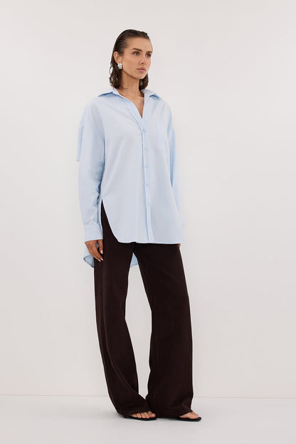 RHEA 2.0 ICE BLUE OVERSIZED COTTON SHIRT