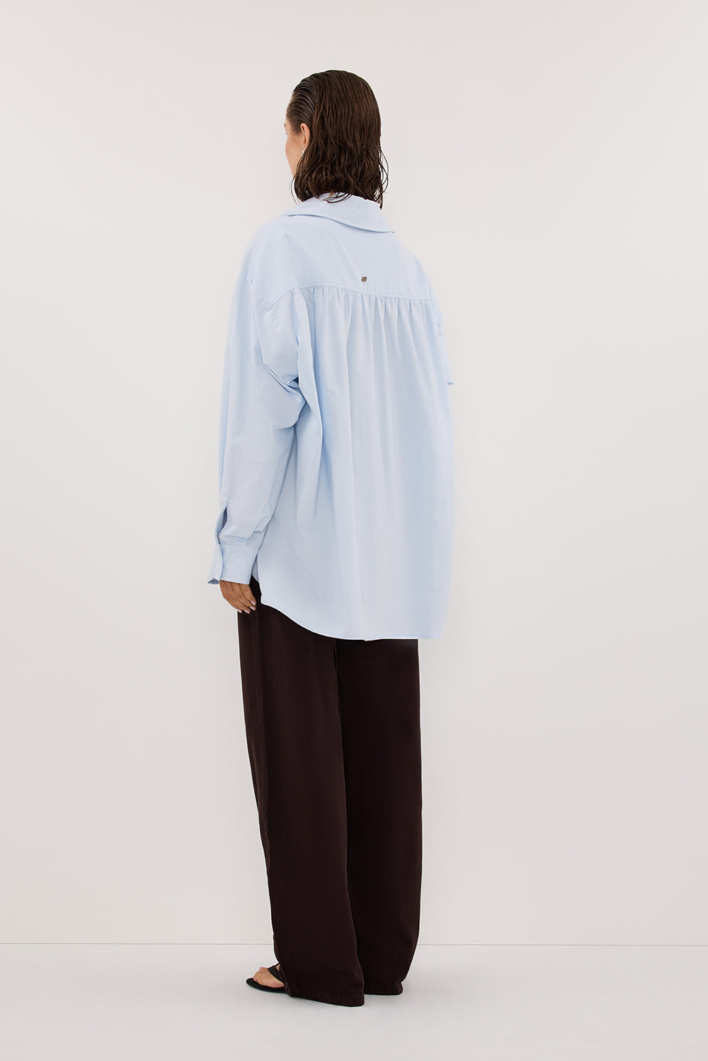 RHEA 2.0 ICE BLUE OVERSIZED COTTON SHIRT