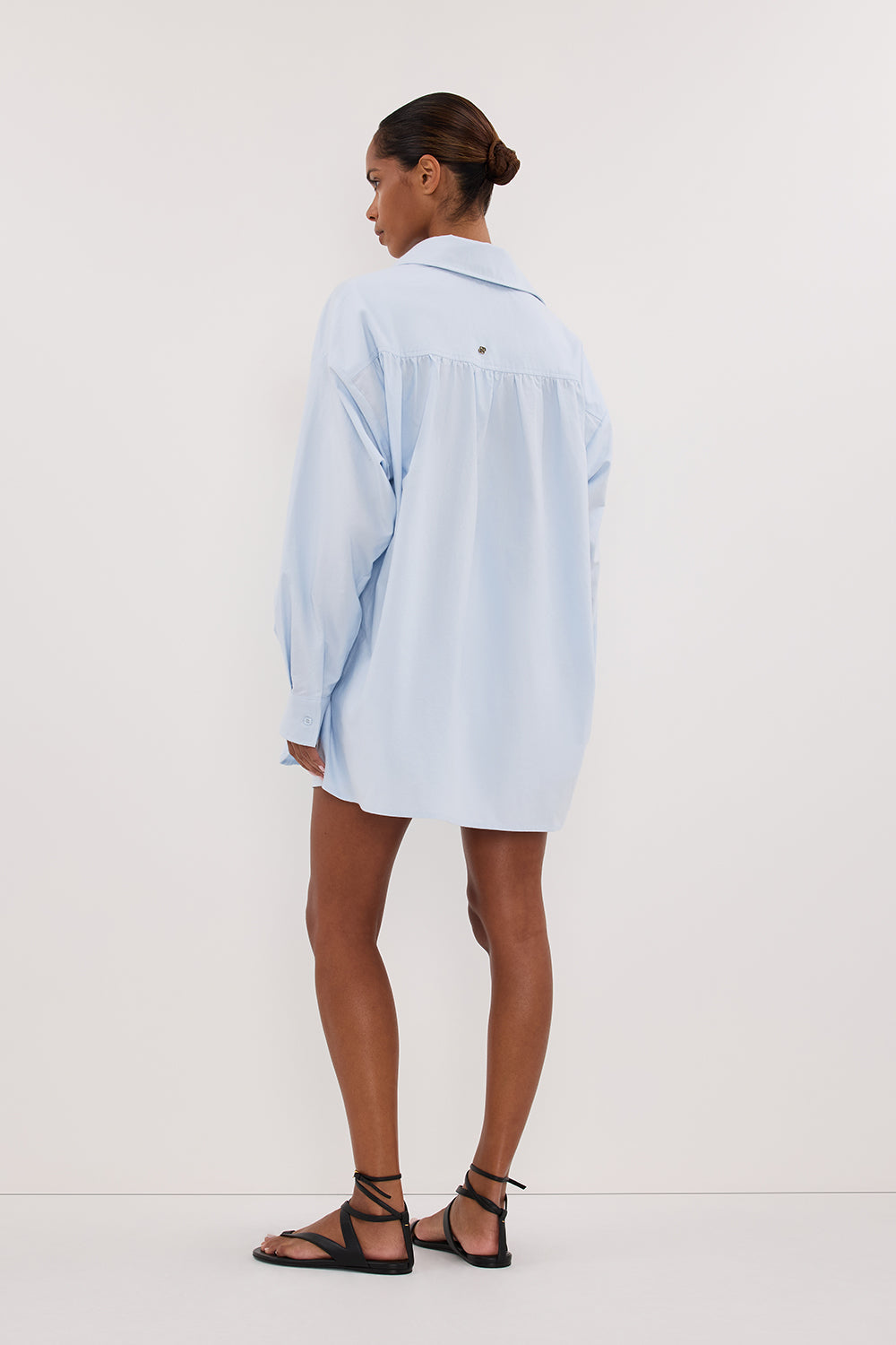 RHEA 2.0 ICE BLUE OVERSIZED COTTON SHIRT