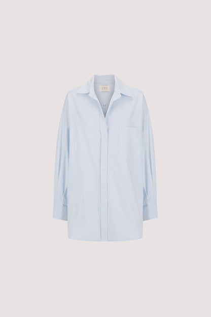 RHEA 2.0 ICE BLUE OVERSIZED COTTON SHIRT