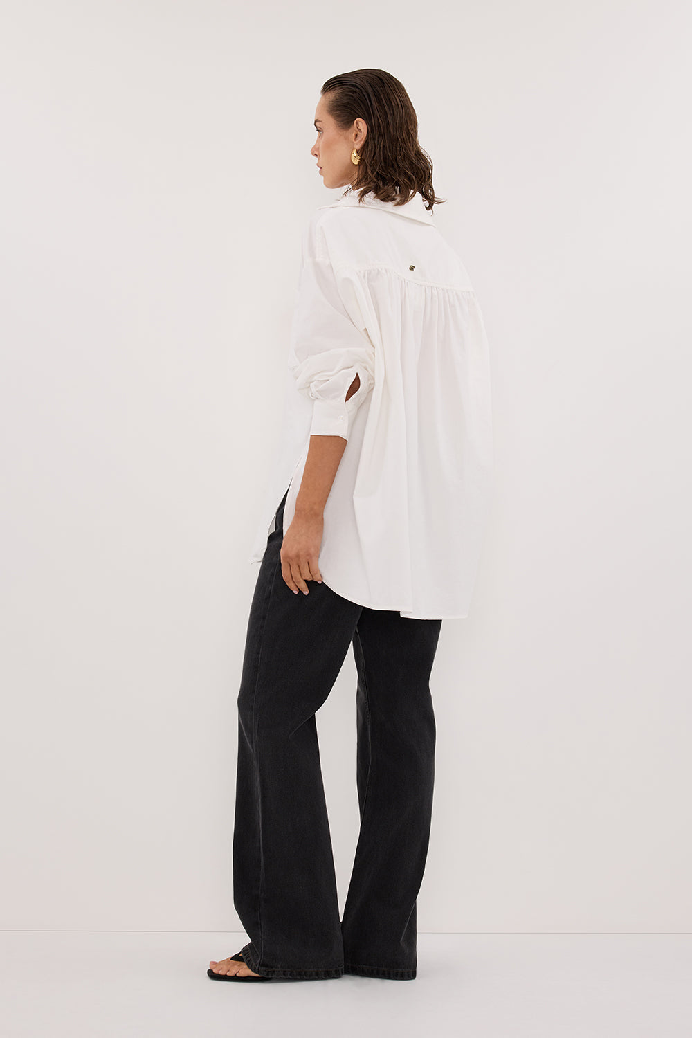 RHEA 2.0 WHITE OVERSIZED COTTON SHIRT