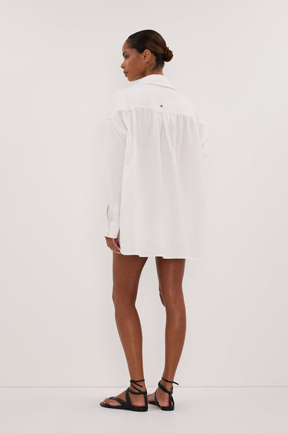 RHEA 2.0 WHITE OVERSIZED COTTON SHIRT