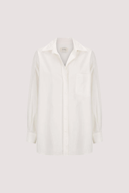 RHEA 2.0 WHITE OVERSIZED COTTON SHIRT