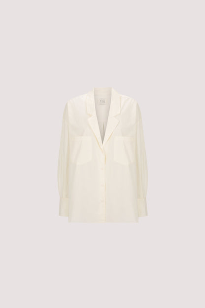 IRENE BUTTER LONG SLEEVE NOTCH COLLAR SHIRT