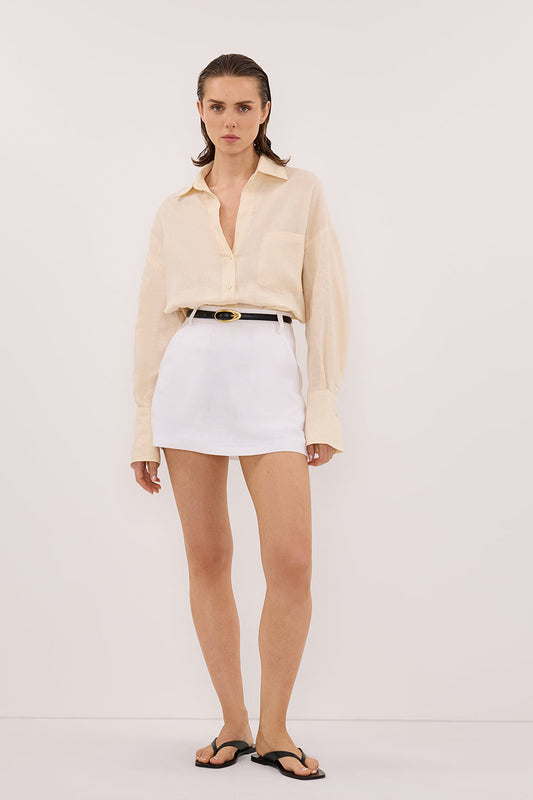 ELLIS SANDSTONE LONG SLEEVE LINEN SHIRT