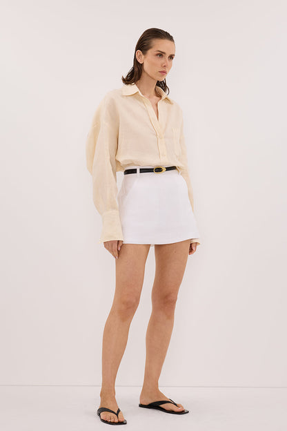 ELLIS SANDSTONE LONG SLEEVE LINEN SHIRT