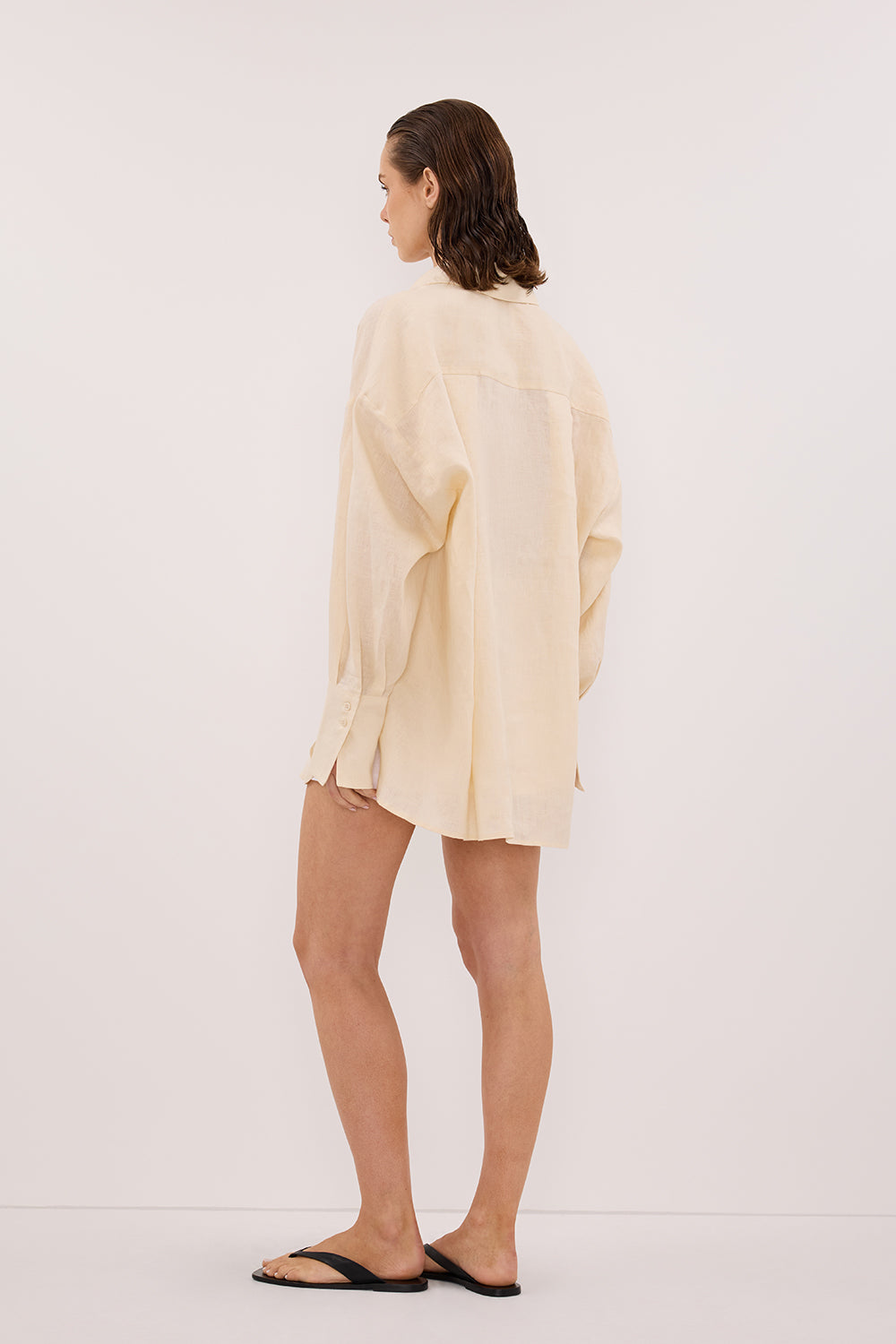 ELLIS SANDSTONE LONG SLEEVE LINEN SHIRT