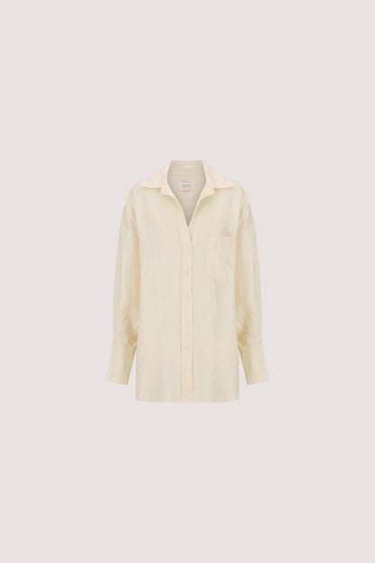 ELLIS SANDSTONE LONG SLEEVE LINEN SHIRT