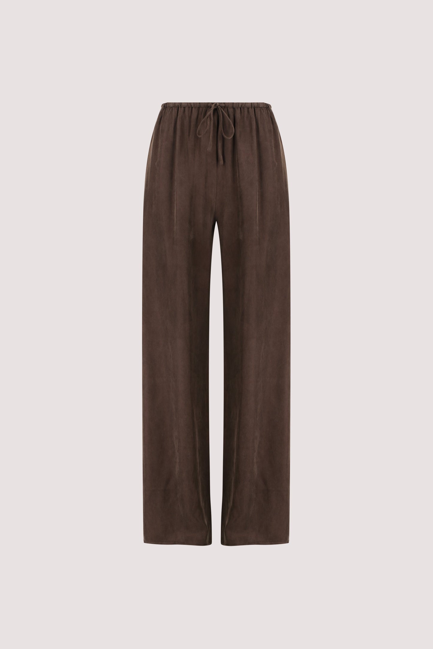 ADDIE BITTER CHOC CUPRO DRAWSTRING PANT