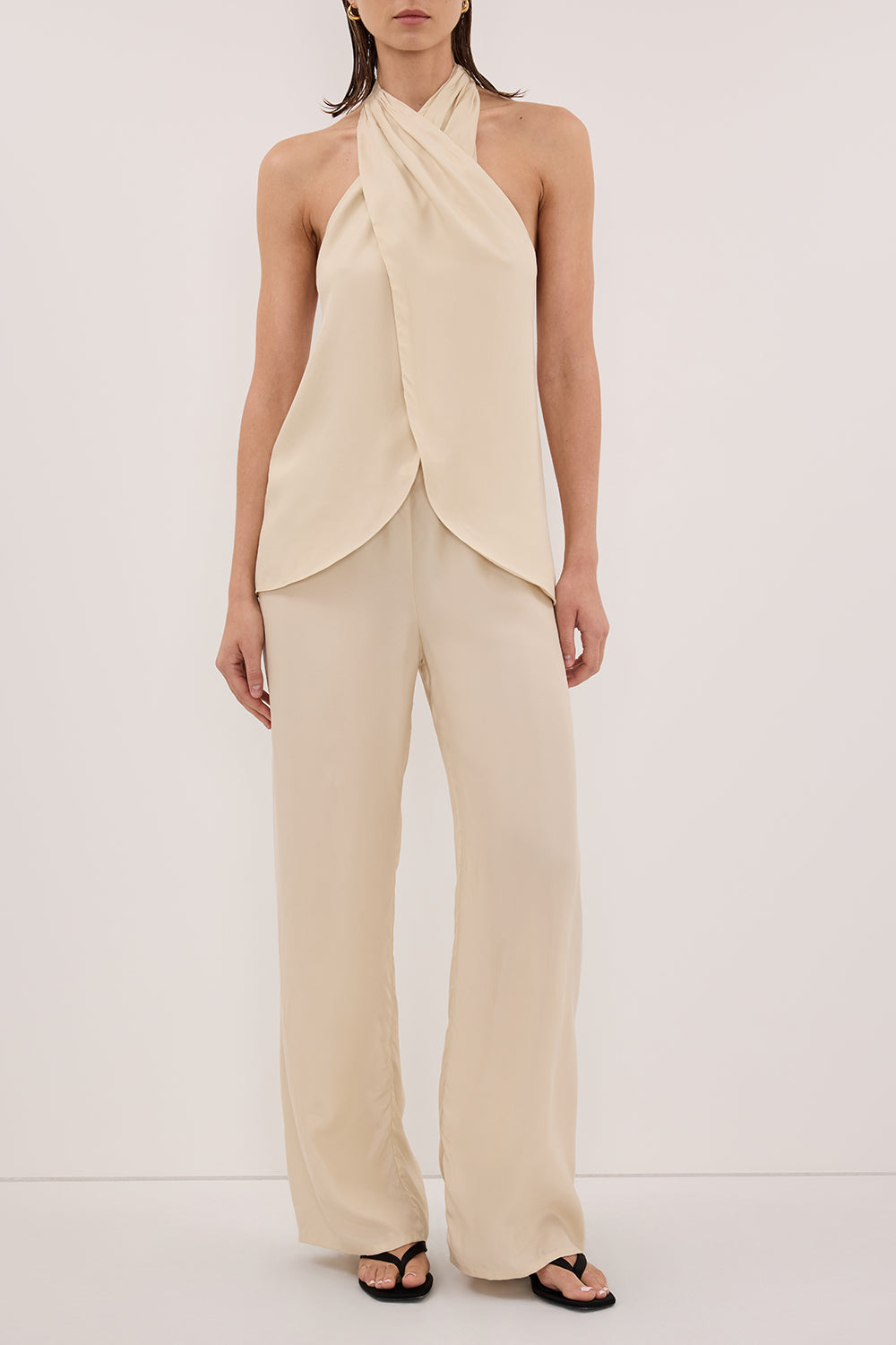 ADDIE STRAW CUPRO DRAWSTRING PANT