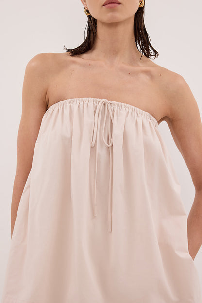 SOMMER POWDER STRAPLESS POPLIN TOP