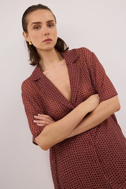 TIA SAHARA MICRO CHECK SHIRT