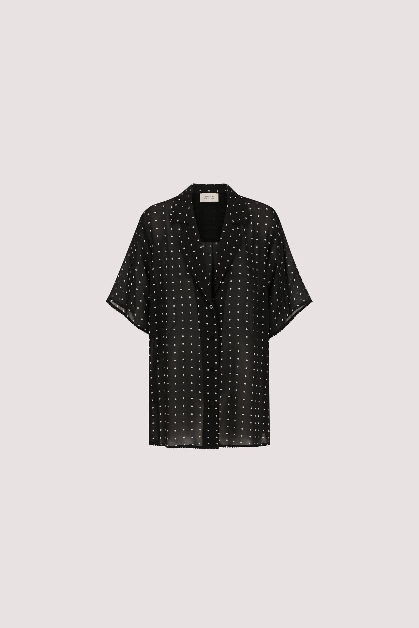 VANESSA BLACK OVERSIZED SHORT SLEEVE RESORT SHIRT