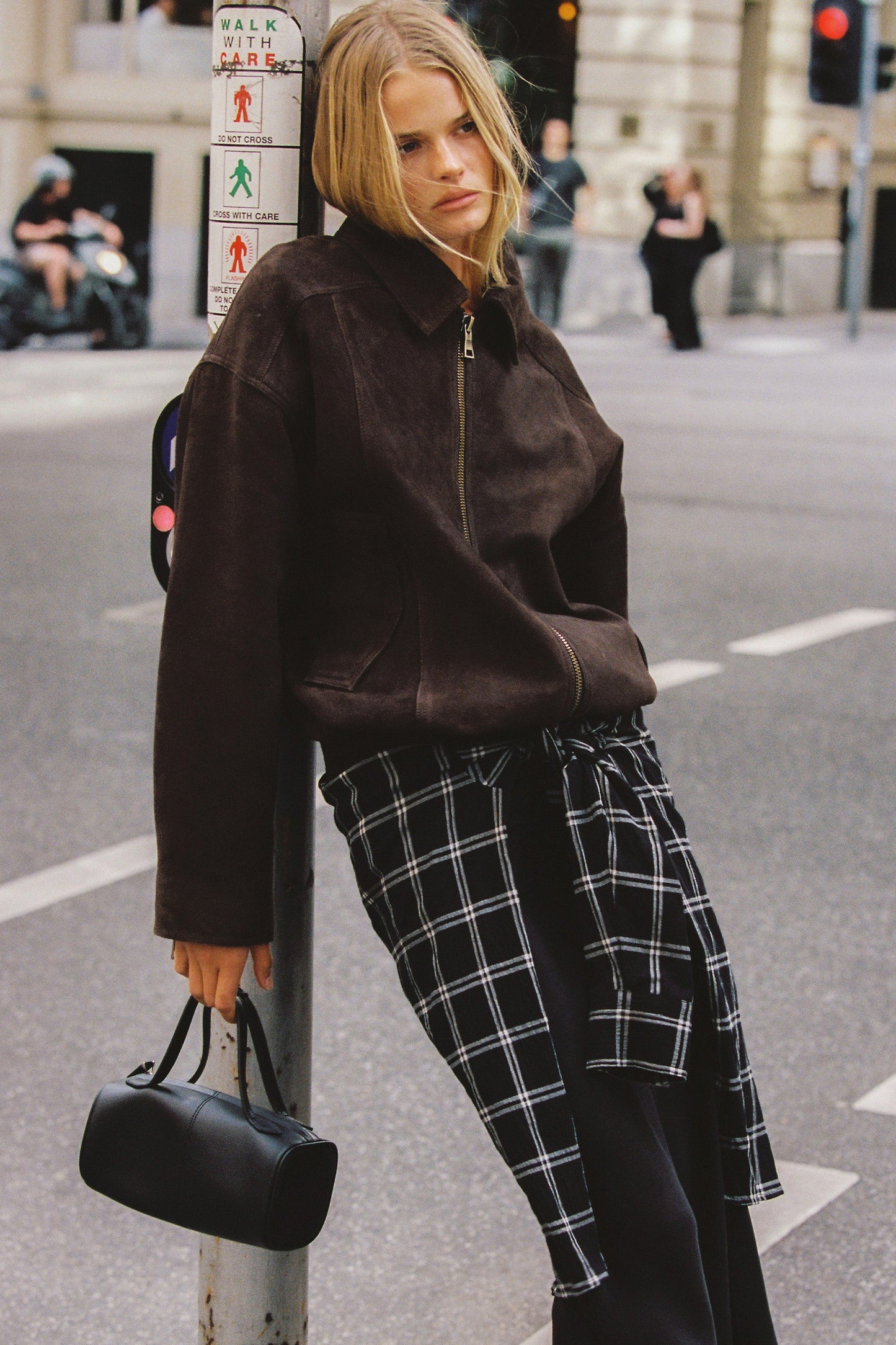 ANNALISE BLACK LONG SLEEVE CHECK SHIRT