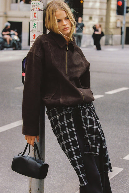 ANNALISE BLACK LONG SLEEVE CHECK SHIRT