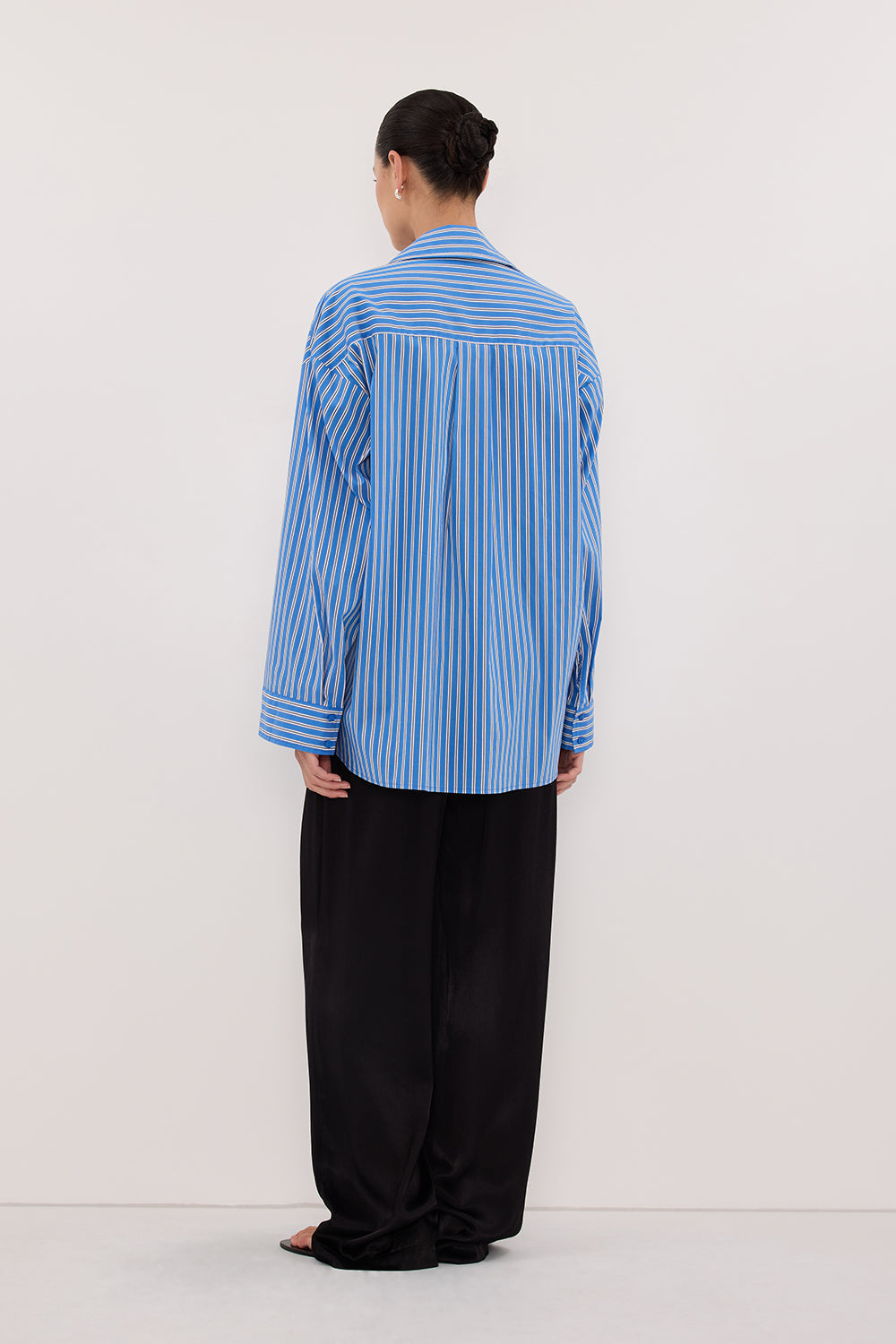 MISHA AZURE BLUE STRIPE SHIRT