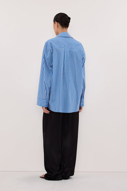 MISHA AZURE BLUE STRIPE SHIRT