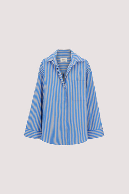 MISHA AZURE BLUE STRIPE SHIRT