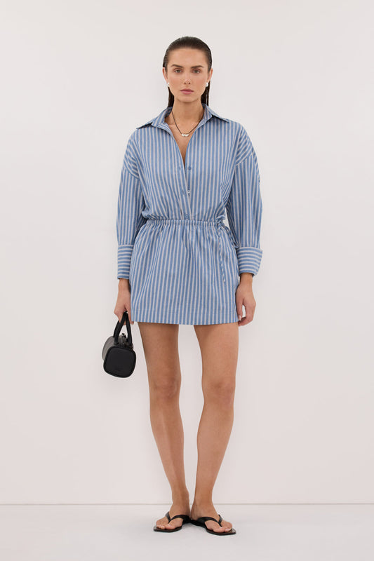 GRACIE LONG SLEEVE BLUE STRIPE SHIRT