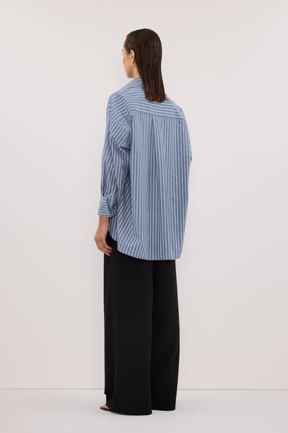 GRACIE LONG SLEEVE BLUE STRIPE SHIRT
