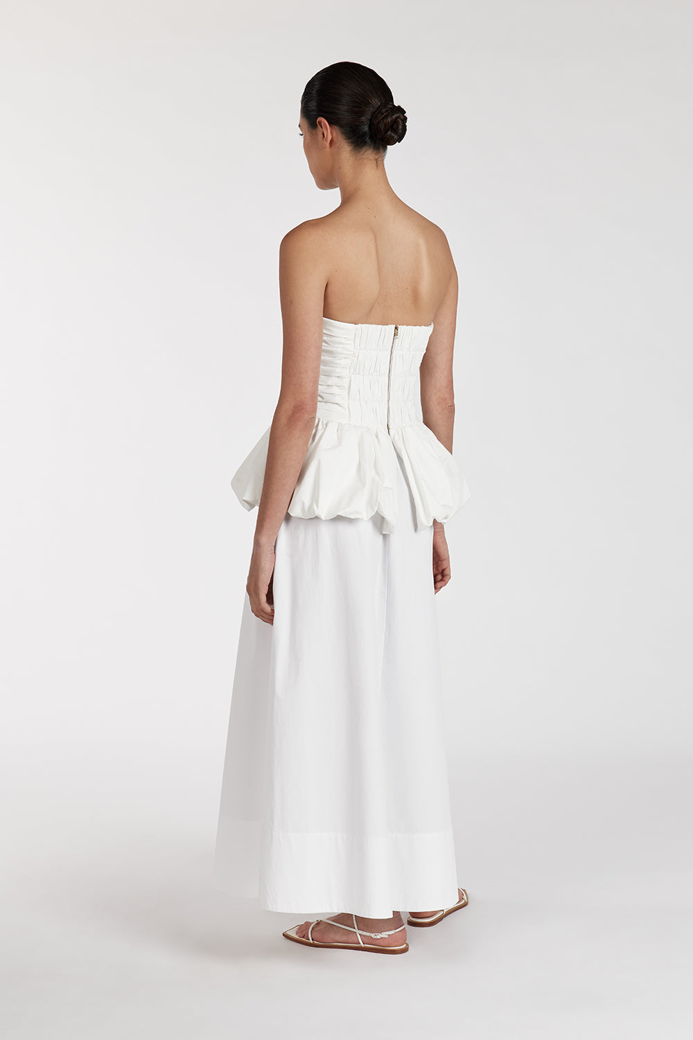 PEGGY WHITE COTTON STRAPLESS TOP